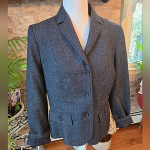 Anne Klein Size 12P Dark Blue Womens Blazer